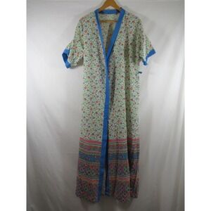 Vintage 60s St. Michael Housecoat Robe Lightweight Floral Bust Size 38" Hippie